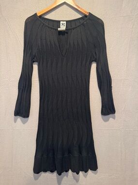 Missoni Black Wave-Textured Knit Midi Dress (DAMAGED)